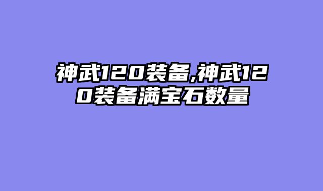 神武120装备,神武120装备满宝石数量