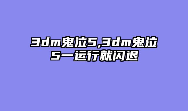 3dm鬼泣5,3dm鬼泣5一运行就闪退