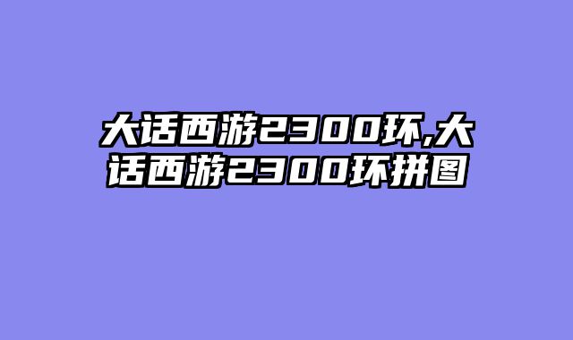 大话西游2300环,大话西游2300环拼图