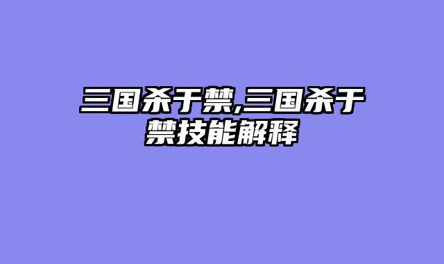 三国杀于禁,三国杀于禁技能解释