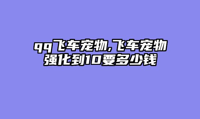 qq飞车宠物,飞车宠物强化到10要多少钱