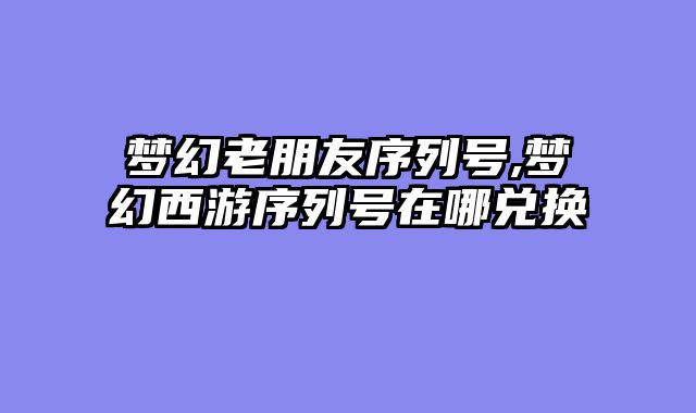 梦幻老朋友序列号,梦幻西游序列号在哪兑换